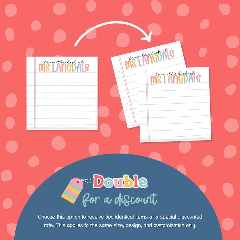 Personalized Teacher Post-it Notes: Custom Name Sticky Notes image 7