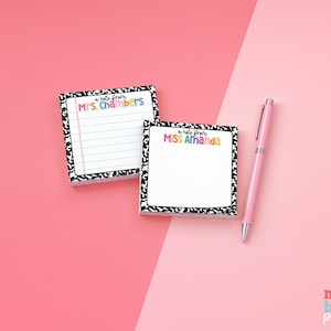 Notes adhésives personnalisées pour la composition des enseignants : Notes adhésives personnalisées avec le nom