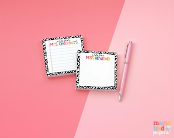 Personalized Teacher Composition Post-it Notes: Custom Name Sticky Notes
