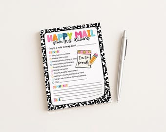 Teacher Brag Sheet Notepad: Happy Mail Notepad