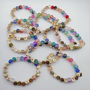 Happy Birth-Tay Friendship Bracelets: Kid Swiftie Party Favors, Glass Beads - 10-Pack