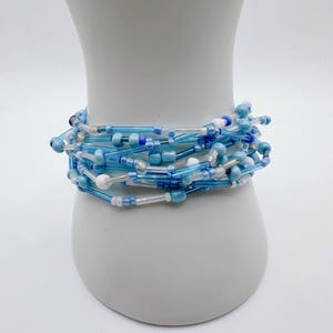 Set of 10 stackable blue friendship bracelets | subtly oppose Trump and MAGA | size 7.5 inches (L) | profits donated | 10 bracelets