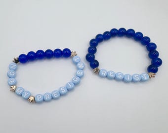Anti-Trump glass bead bracelets | Not My President | Resist | 6 inches (XS)