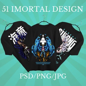 50 Anime Design - premium casual style design packages, modern t-shirt design package, pop culture, urban clothing, t-shirt print design