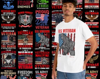 61 veteran t-shirt design bundle | AI, EPS, JPG, psd,svg,png | patriotic typography and graphics for veterans and military supporters