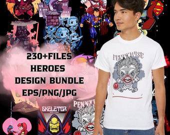 230 Heroes Design Bundle - EPS, PNG, JPG Graphics Collection, Instant Download