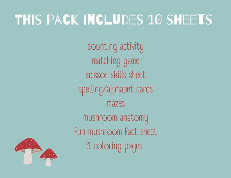 Mushroom Printables - Mushroom Coloring Sheets and Activities for Kids