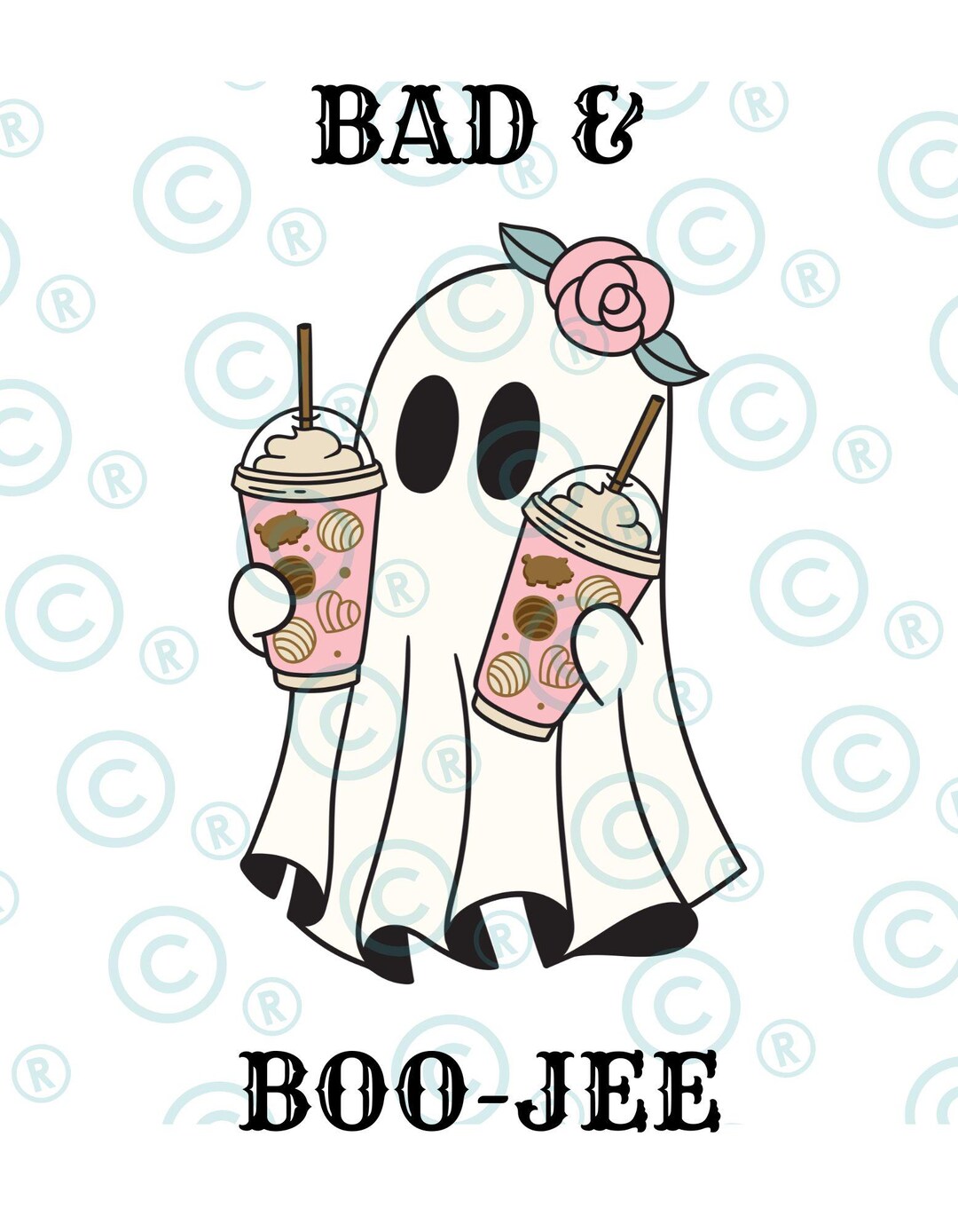 Bad & Boojee Ghost PNG SVG Coffee Cup Pink Cute Women Designs Boo-jee ...