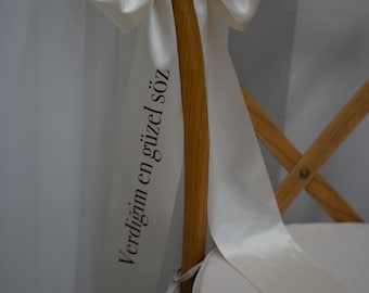 Personalisierte Satin Stuhl Schleife - Hochzeit & Verlobung Dekor