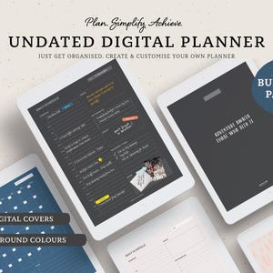 UNDATED PLANNER BUNDLE: Undated Digital Planner, Customisable Planner, Blank Planner, Monthly Planner, Weekly and Daily Planner, Reusable