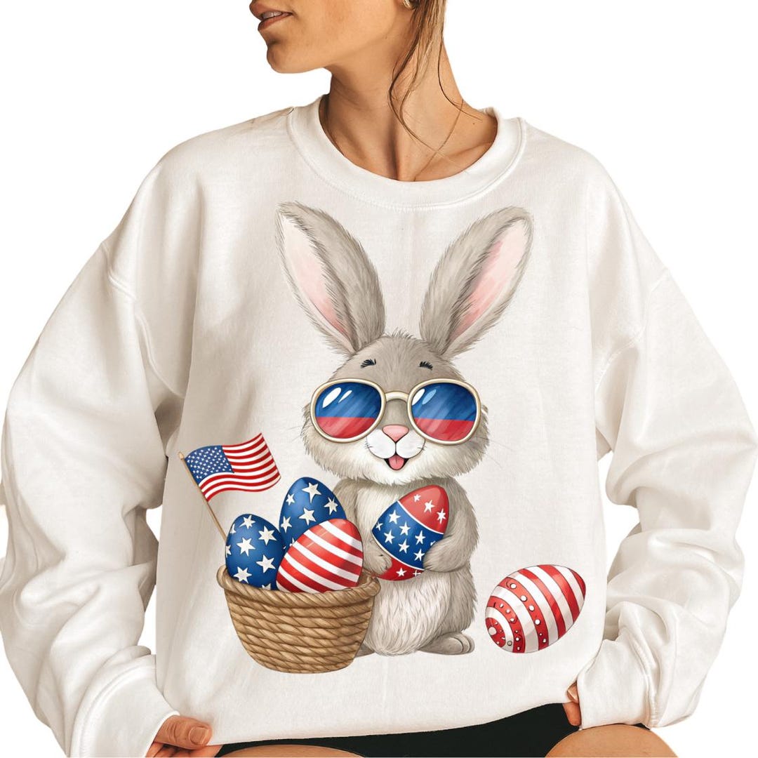 Patriotic Easter Bunny PNG | USA Easter Sublimation | American Flag ...