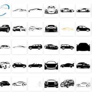 Car Silhouette PNG SVG Bundle, Vehicle Cut File Set, Digital Download ...