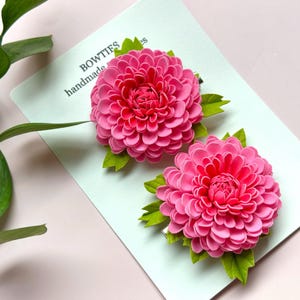 Handmade Foam Chrysanthemum Hair Clip or Band: Elegant Floral Accessory