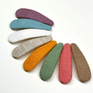 Linen Baby Hair Clips: Set of 8 Mini Snap Clips