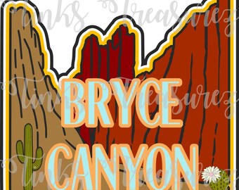 Bryce Canyon SVG, PNG, Cut File, Utah National Parks, Scrapbook Title, Cricut, Print then Cut, TinksTreasurez