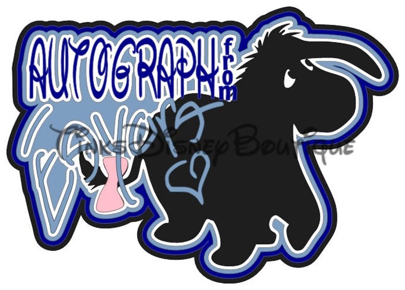 Download Disney SVG clipart Eeyore Autograph Title Scrapbook ...
