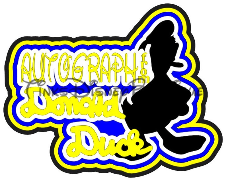 Download Disney SVG clipart Donald Duck Autograph Title Scrapbook ...