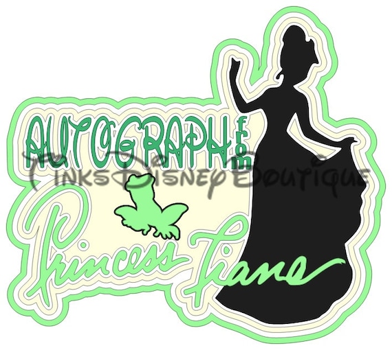 Download Disney SVG clipart Princess Tiana Autograph Title ...
