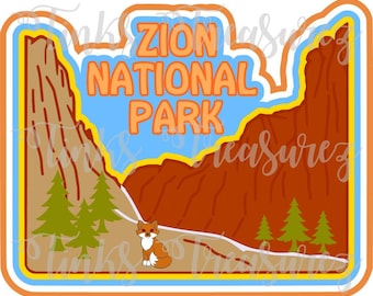 Zion National Park SVG, PNG, Skywalk Cut File, National Parks, Arizona Svg, Scrapbook Title, Cricut, Print then Cut, TinksTreasurez