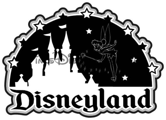Disneyland Svg Clipart Tinkerbell Castle Retro Title Scrapbook Etsy