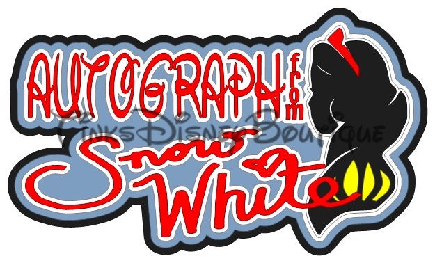 Download Disney SVG clipart Snow White Autograph Title Scrapbook | Etsy