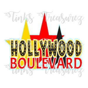 Hollywood Blvd, SVG, PNG-Datei, Stanzen, Digitales Schneiden, Kartentitel, Wortkunst, Hollywood Studios, Scrapbook Titel SVG, TinksTreasurez