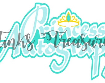 SVG numérique découpé, Png, vacances WDW, fichier coupé, autographe du personnage BONUS, princesse d'Agrabah Svg, titre Svg de scrapbooking, TinksTreasurez