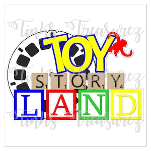 Digitales SVG, PNG-Datei, Stanzen, Digitales Schneiden, Kartentitel, Wortkunst, Hollywood Studios, Toy Story Land, Scrapbook-Titel SVG, TinksTreasurez