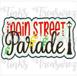 Desfile da Rua Principal Svg, Arquivo Digital, Férias no Magic Kingdom, Arquivo de Corte, WDW, Castelo, Título de Scrapbook Svg, Mouse Svg, PNG, Jpg TinksTreasurez