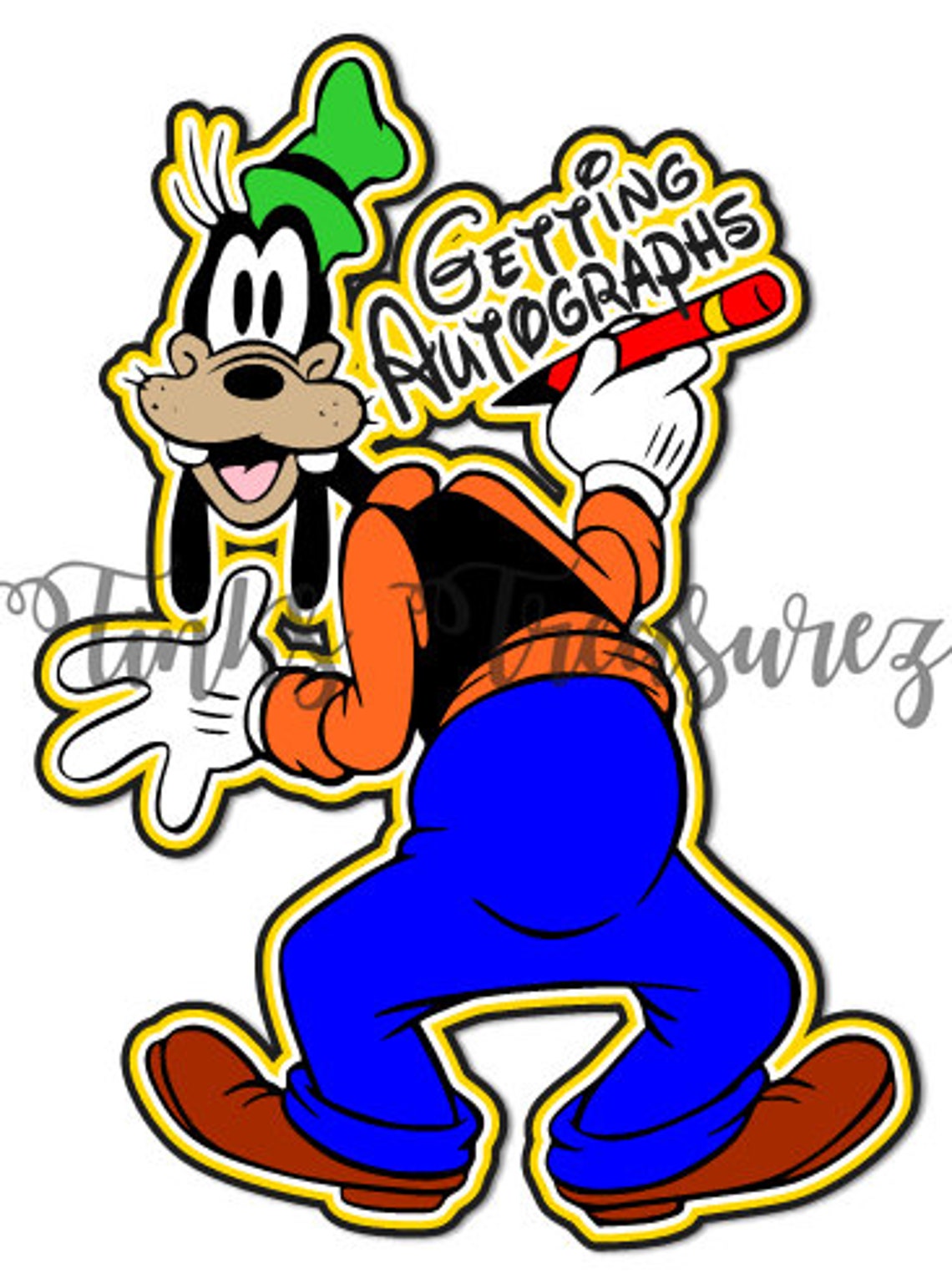 Disney SVG DXF Clipart Goofy Autograph Title Scrapbook | Etsy