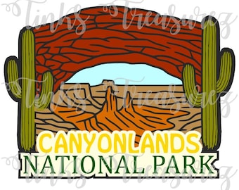 Canyonlands National Park SVG, PNG, Cut File, Utah National Parks, Scrapbook Title, Cricut, Print then Cut, TinksTreasurez