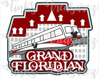 Grand Floridian Hotel Digital Cut File, Magic Kingdom Die Cut, PNG, WDW Embellishment, Paper Piecing, Scrapbook Title Svg, TinksTreasurez