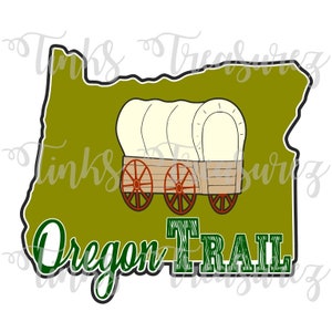 Oregon Trail SVG, Oregon Trail Cut File, Oregon Svg, Scrapbook Title Svg, Wagon Die Cut Svg, Digital, Cricut, Print then Cut, TinksTreasurez