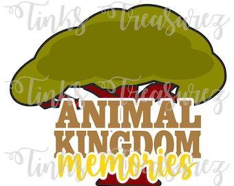 Animal Kingdom Memories Tree, Digital Cut File, Die Cut, Magic Kingdom PNG, Scrapbook Title It Svg, Cricut, Silhouette, TinksTreasurez