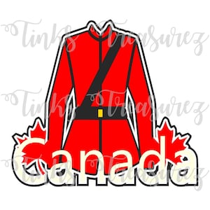 Canada SVG Die Cut, Mounty Uniform, WDW Vacation, Cut File, Canada World Showcase, Epcot Svg, Scrapbook Title SVG, Word Art, TinksTreasurez