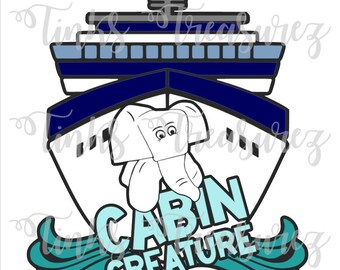 Cruise Ship SVG, Digital File PNG, Towel Animal, Cabin Animal Towel, Elephant Animal Towel, Vacation, Scrapbook Title Svg, TinksTreasurez