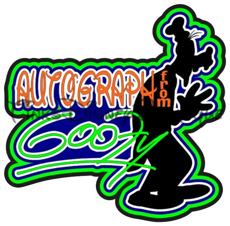 Download Disney SVG clipart Goofy Autograph Title Scrapbook ...