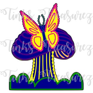 Corte Digital SVG, PNG, JPG, Arquivo de Corte, Enfeite, Desfile na Rua Principal, Cogumelo Borboleta Elétrico, Título de Scrapbook Svg, TinksTreasurez