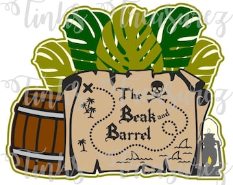 Beak and Barrel, Pirates Of Caribbean PNG SVG File, Scrapbook Title, Skull and Cross Bones, Pirates Ride, Magic Kingdom, TinksTreasurez