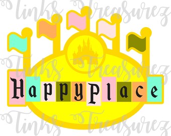 Disneyland Svg Digital File, Die Cut, Vacation, Cut File, Scrapbook Pages Title Svg, Happy Place Sign, BONUS Mouse, TinksTreasurez