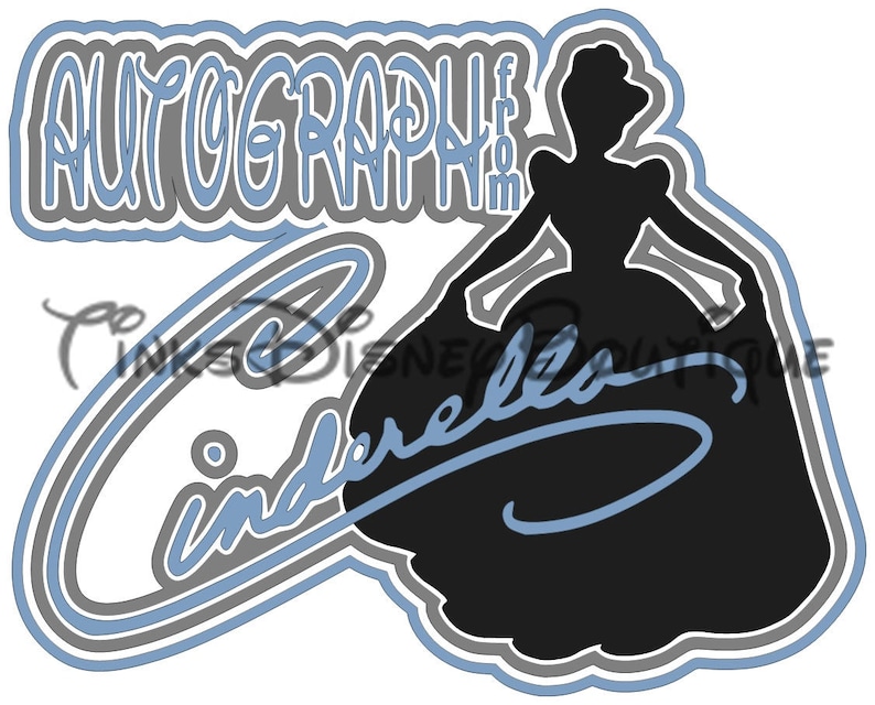 Download Disney SVG clipart Princess Cinderella Autograph Title | Etsy