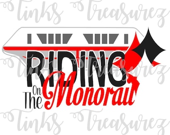 Riding The Monorail SVG, Jpg, PNG, WDW Scrapbook Title, Castle, Magic Kingdom, Digital Cut File, Fairytale, Cricut, TinksTreasurez