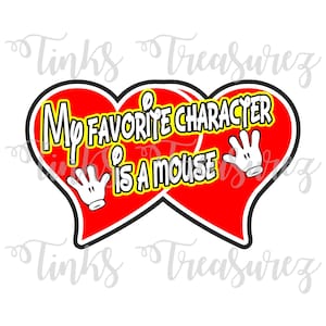SVG Cut File, Scrapbook Pages Die Cut, Paper Piecing, BONUS Character, Scrapbook Title Svg, My Favorite Character Is  Mouse, TinksTreasurez