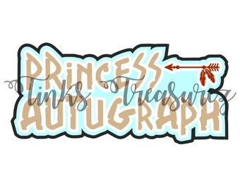 Svg numérique découpé, Png, WDW vacances, fichier coupé, autographe du personnage BONUS, princesse autochtone, flèche d'arc, titre de scrapbooking Svg, TinksTreasurez