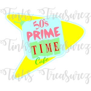 Digital SVG Die Cut, Vacation, Cut File, Hollywood Studios, BONUS Character Included, Prime Time Cafe, Scrapbook Title Svg, TinksTreasurez