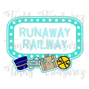 Digital SVG-fil, stansning, digital utsmyckning, Hollywood Studios, skenande tågresa, bonusfil, scrapbooktitel SVG, TinksTreasurez