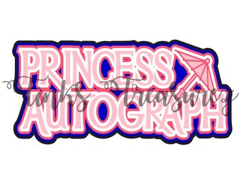 Découpage numérique SVG, Png, vacances, fichier WDW, fichier de caractères BONUS inclus, autographes de princesse Svg, Svg de titre de scrapbooking, TinksTreasurez