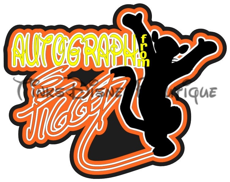 Download Disney SVG clipart Tigger Autograph Title Scrapbook ...