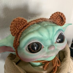 Crochet Bear Ears Headband for Grogu / Baby Yoda Made To Order image 3