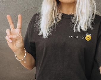 eat the rich Shirt, anti-capitalist art, socialist movement, sink the rich, gift for leftist, socialism gift idea, democratic socialism
